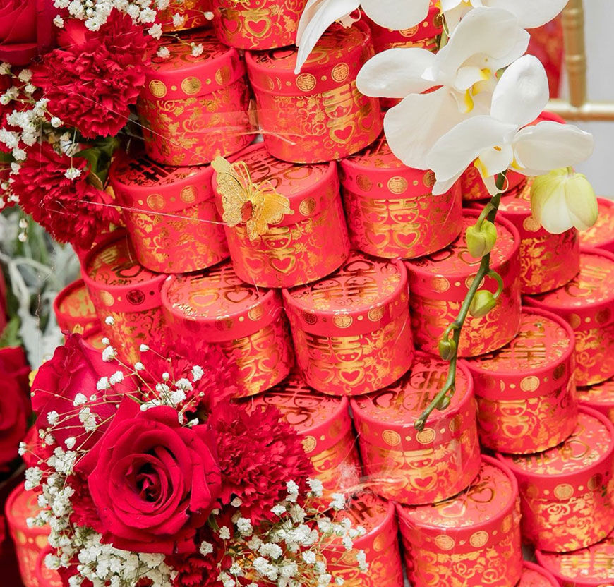 Tráp ăn hỏi 5 lễ (Truyền thống – Rồng Phượng)