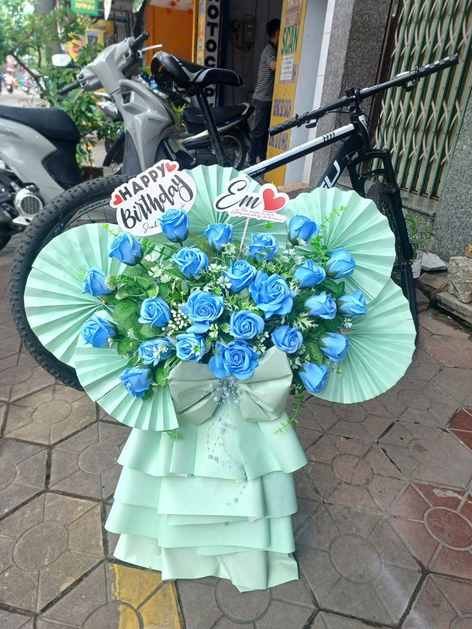 KỆ HOA MINI XANH DƯƠNG