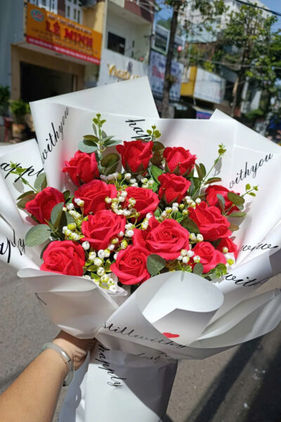 BÓ HOA 18 BÔNG HỒNG ĐỎ