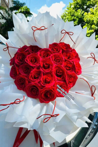 BÓ HOA TRÁI TIM 27 BÔNG 7 LỚP CAO CẤP