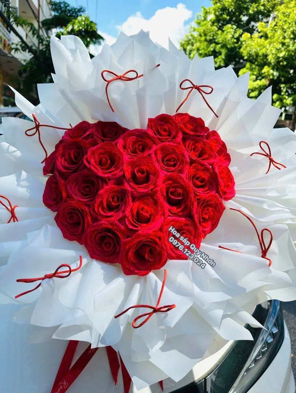 BÓ HOA TRÁI TIM 27 BÔNG 7 LỚP CAO CẤP